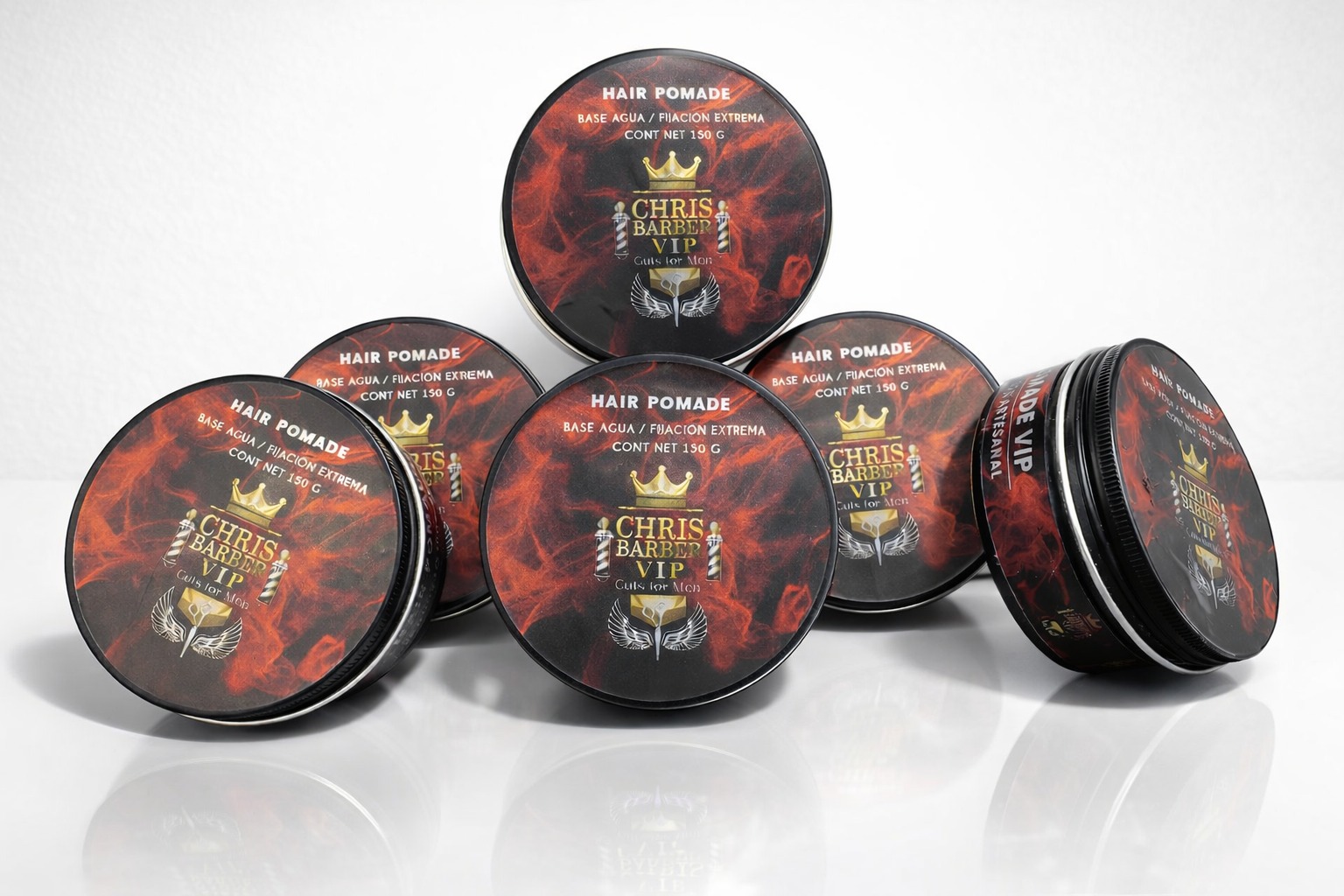 Chris VIP Pomade – Pomada Profesional Base Agua (Pack 12 pzs 150g) - Imagen 2